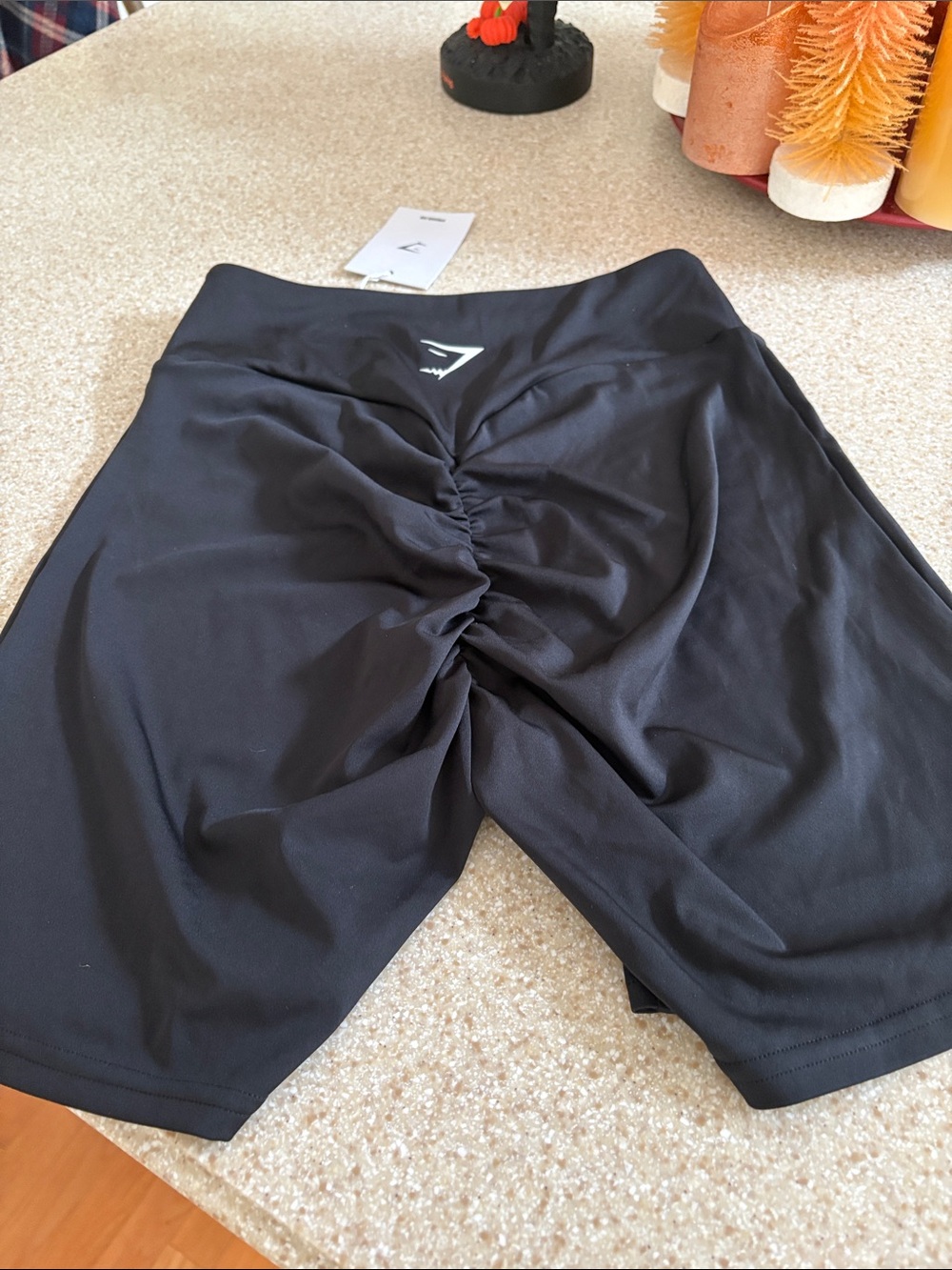 Gymshark Power Tight  Black Ruched Back Training Shorts